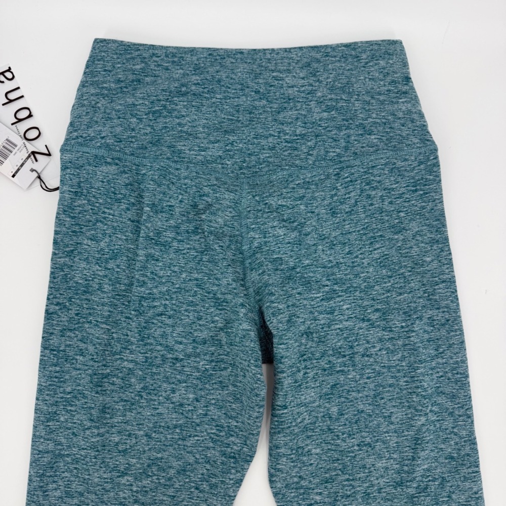 Zobha Womens H. Hydro Heathered Teal High Waisted Capri Leggings Size M NWT - Picture 6 of 7